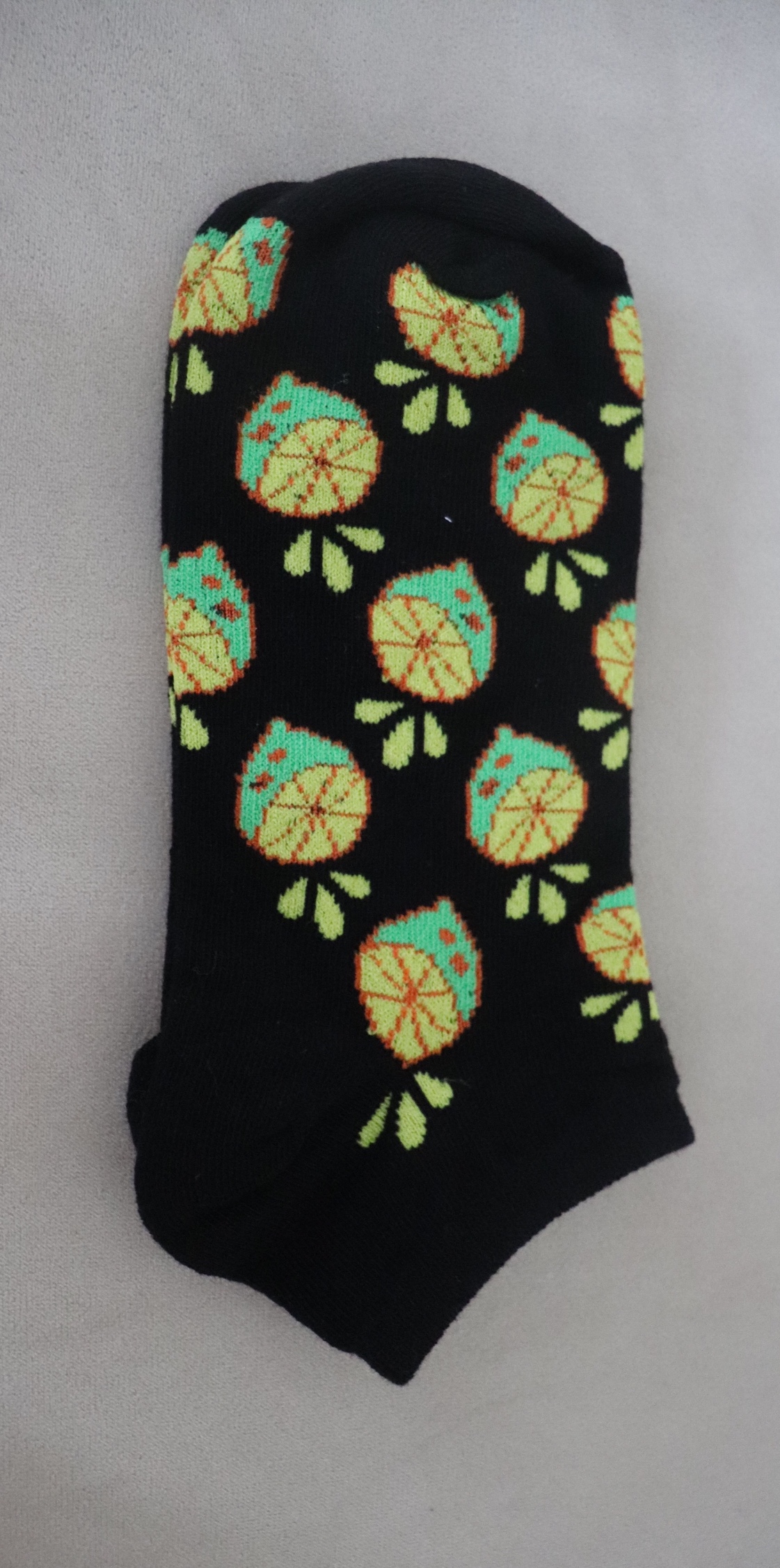 Ponožky členkové čierne s citronmi