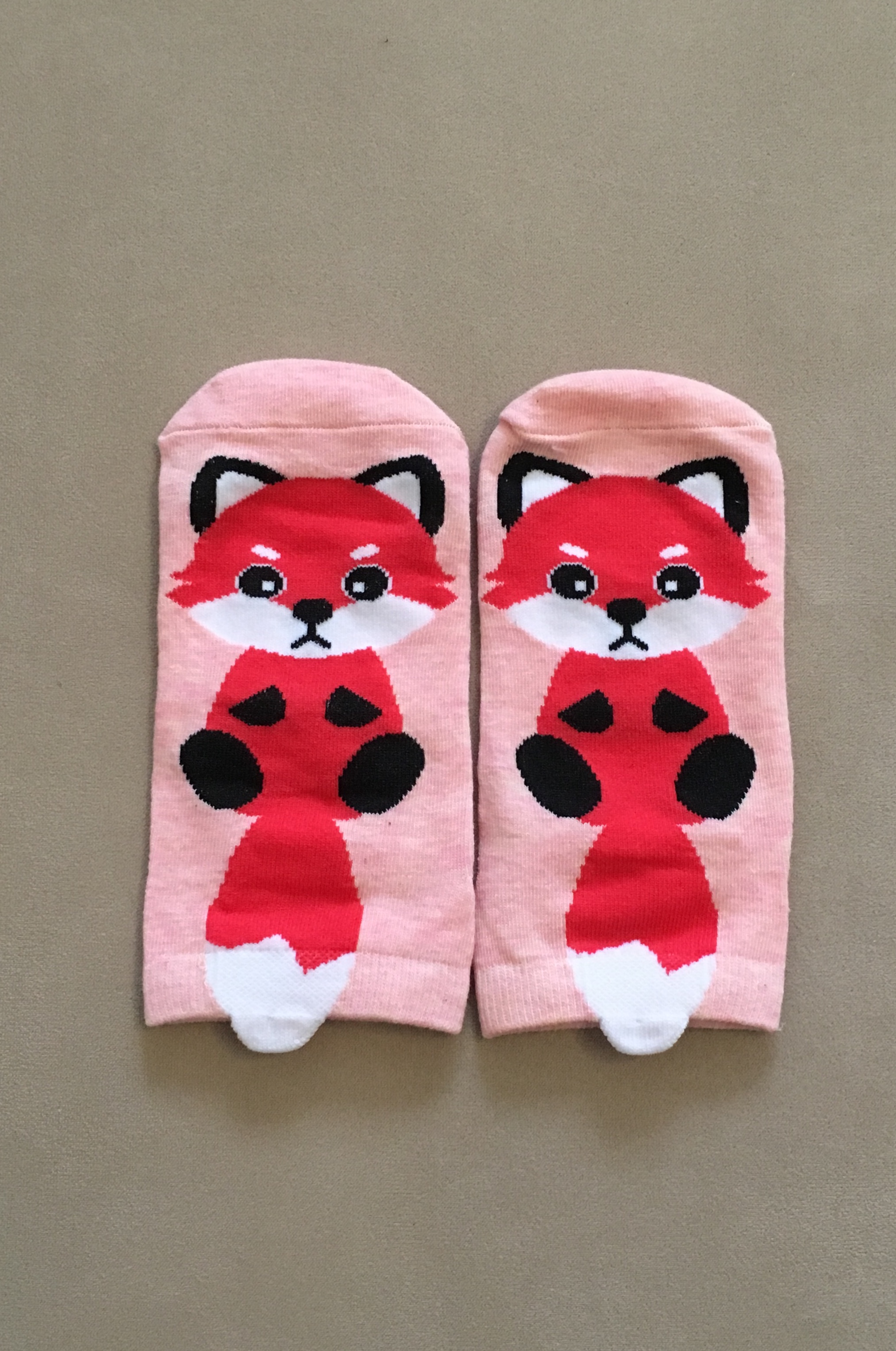 Ponožky členkové ružové s líškou