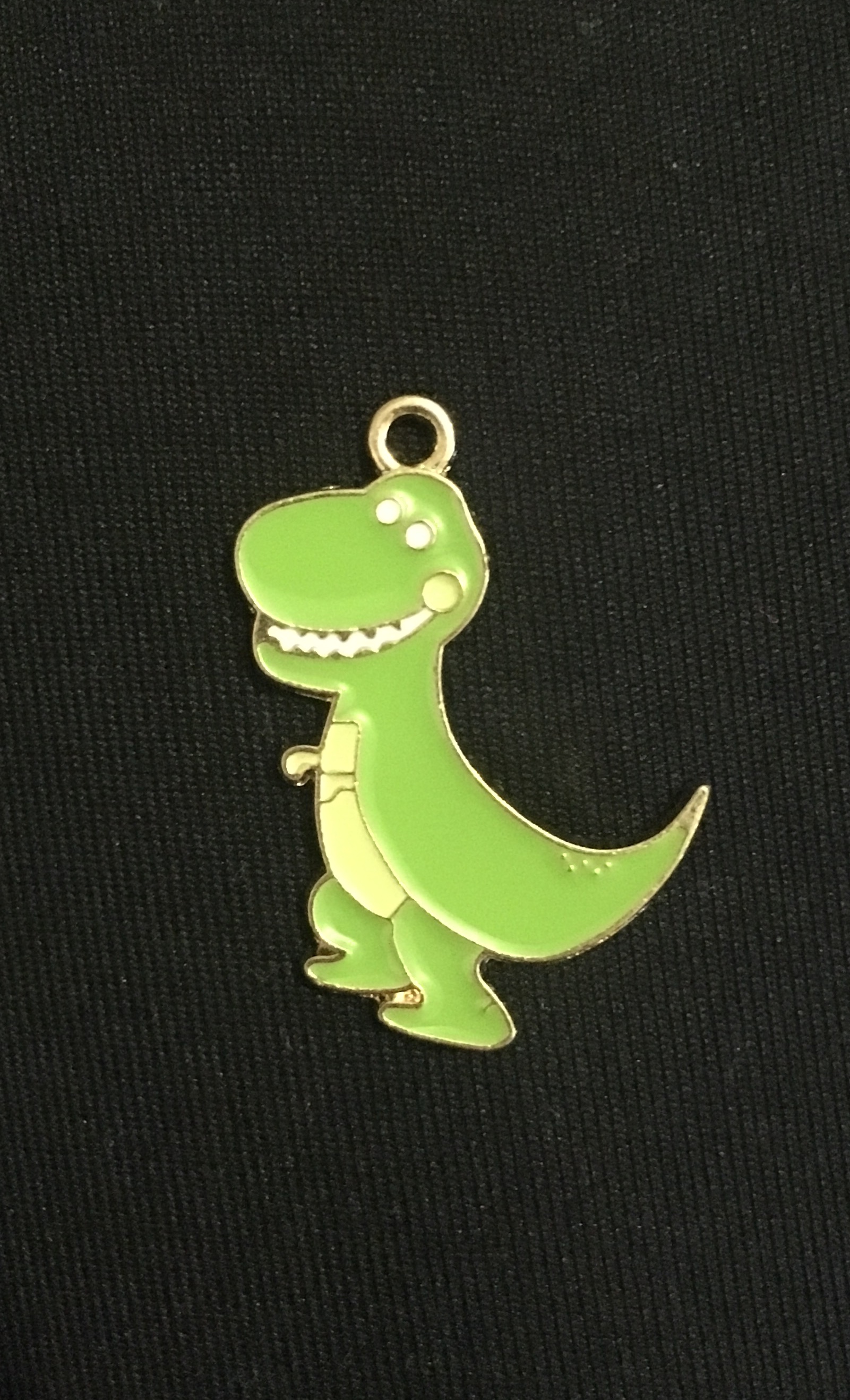 Kovová ozdoba zelený dinosaurus 