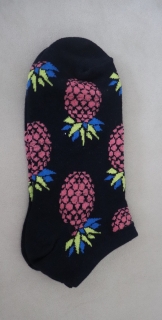 Ponožky členkové čierne s ananásom