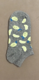 Ponožky členkové šedé s citrónmi