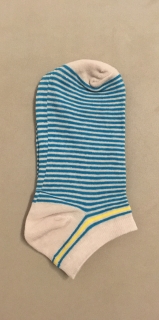 Ponožky členkové šedé s modrými pásikmi
