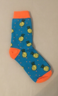 Ponožky vysoké modré s ananásmi 