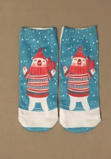Ponožky členkové modré s ladovým medveďom 