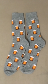 Ponožky vysoké šedé s pivom