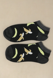 Ponožky členkové čierne s banánmi